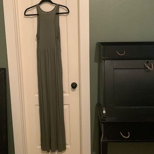 Olive Green Maxi Dress WITH pockets
